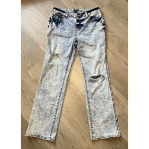 True Religion Billie Jeans Men's 36 Mid Rise Straight Acid Wash Distressed Y2K